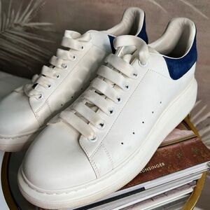 White and Blue Men's Sneakers